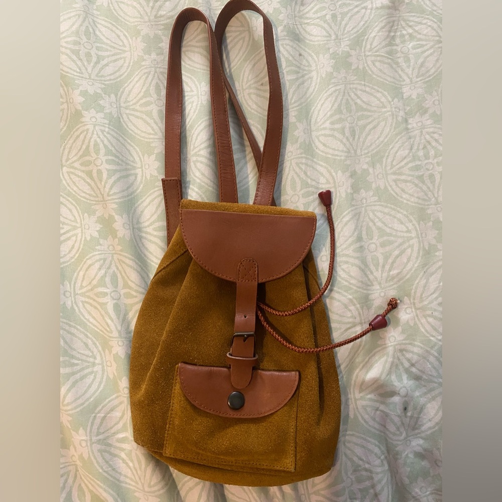 Vintage 100% Leather Purse Backback